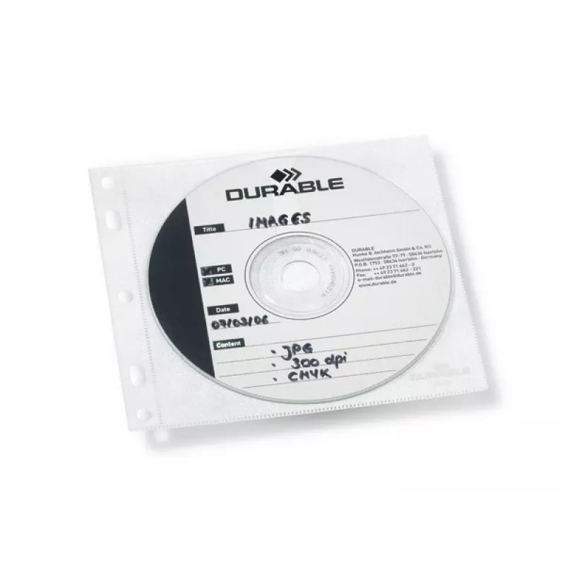 DURABLE 1 τεμ. θήκες CD/DVD Cover FILE με δυνατότητα αρχειοθέτησης διαφανείς, 10 τεμ.