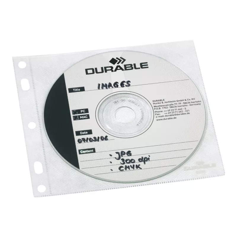 DURABLE 1 τεμ. θήκες CD/DVD Cover FILE με δυνατότητα αρχειοθέτησης διαφανείς, 10 τεμ.