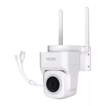 MOES WCM-B66 3MP Εξωτερική Wi-Fi IP κάμερα με αναγνώριση προσώπου AI, νυχτερινή όραση πλήρους χρώματος, περιστροφή/κλίση, αμφίδρομος ήχος, IP66 ανθεκτική στις καιρικές συνθήκες