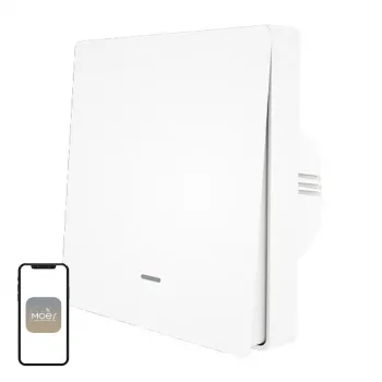 MOES ZS-B-EU1 ZigBee 1-κάναλο διακόπτης φωτός (χωρίς ουδέτερο, λευκό)