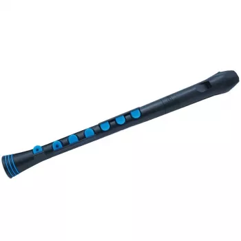 Nuvo Recorder+ Μαύρο και μπλε σοπράνο φλογέρα με εναλλασσόμενη γερμανική και μπαρόκ πιστικοποίηση