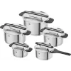ZWILLING MORE Σετ μαγειρικών σκευών 5 τεμ. από ανοξείδωτο χάλυβα με γυάλινα καπάκια, κατάλληλα για επαγωγή