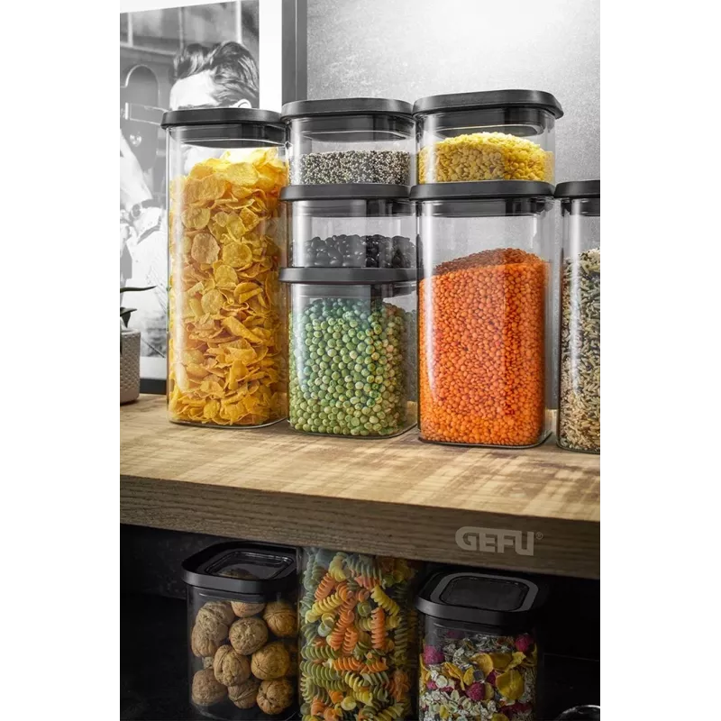 GEFU PANTRY Ορθογώνιο δοχείο 2,5 L μαύρο, διαφανές 1 τεμ.