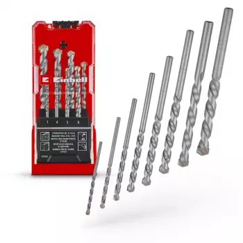 Einhell 38080 Σετ τρυπανιών μπετόν, 8 τεμ., 3-10 mm, μύτη καρβιδίου βολφραμίου, χάλυβας άνθρακα