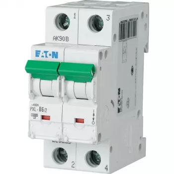 Eaton PXL-C6/2 Διακόπτης προστασίας γραμμής (MCB), 2-πολικός, 6 A, Χαρακτηριστική C, 6 kA, 230/400 V AC 236278