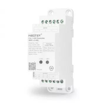 MiBoxer TW2 2-in-1 LED Controller ράγας για μονόχρωμες και CCT LED ταινίες, DC12/24V, WiFi + 2,4GHz RF