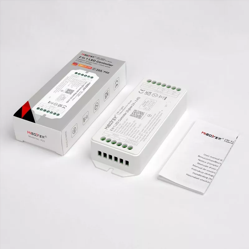 Miboxer PZ2 Zigbee 3.0+ 2.4G LED Controller, 2-in-1 CCT/Dimmer, DC 12-48V, 20A