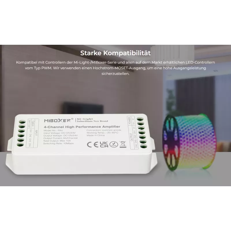 Synergy 21 LED Controller σειρά AMP 4-κάναλος ενισχυτής για MiLight/MiBoxer (PA4)