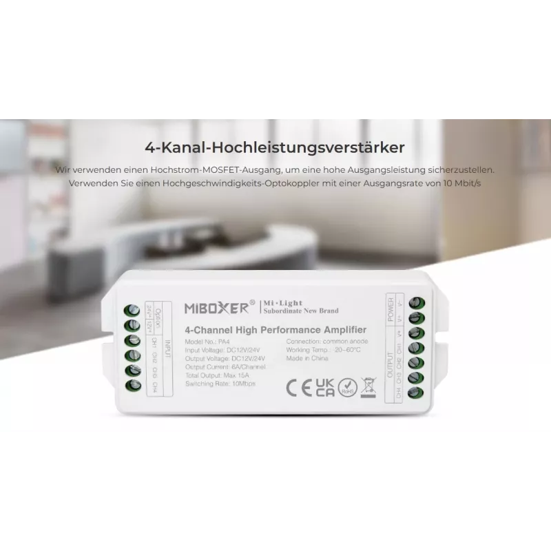 Synergy 21 LED Controller σειρά AMP 4-κάναλος ενισχυτής για MiLight/MiBoxer (PA4)