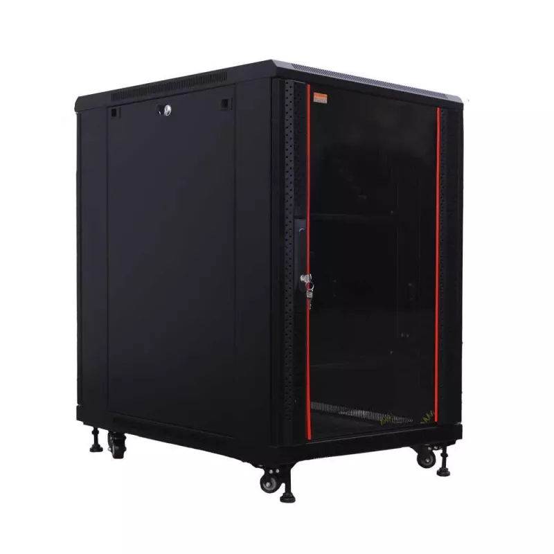 IT-BUDGET 19 inch rack δικτύου SRK 27U 600x800mm μαύρο Flatpack 90ITB19SRK2768GSN