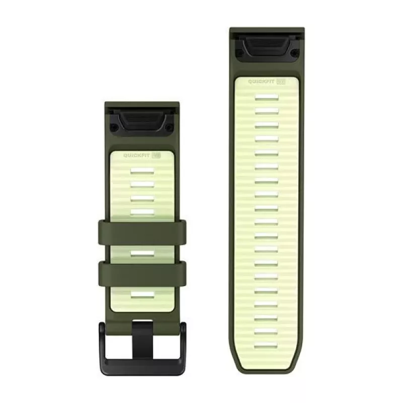 Garmin QuickFit 26 mm σιλικόνης λουράκι ρολογιών - Olive Drab / Lemon 010-14508-01