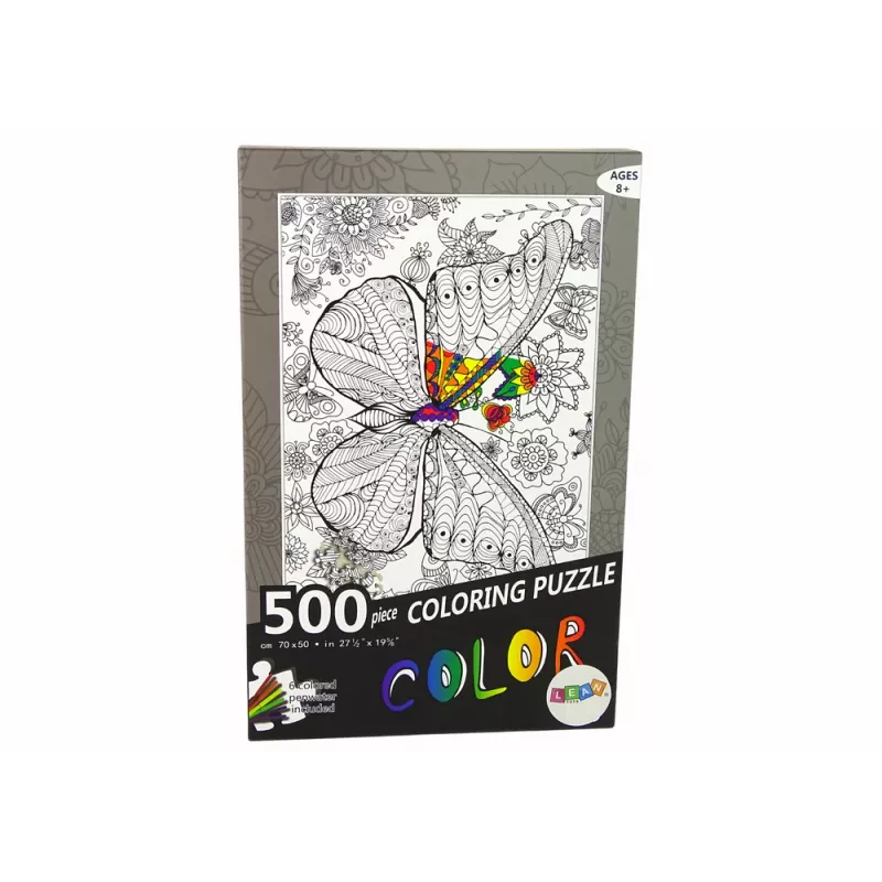 LEAN TOYS Παζλ για χρωματισμό 500 τεμαχίων πεταλούδα