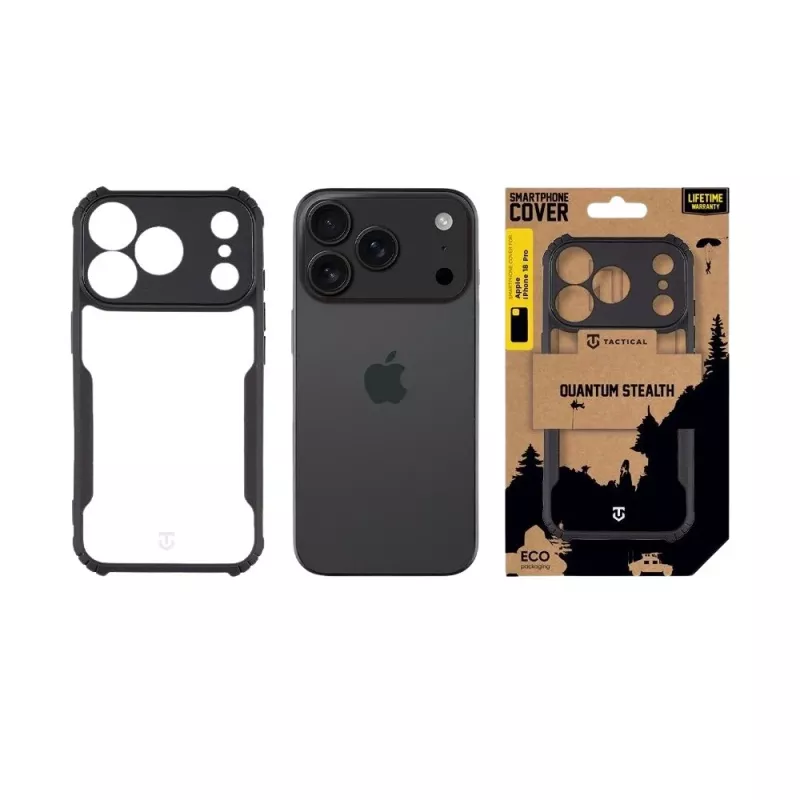 Tactical Back Cover Quantum Stealth iPhone 18 Pro διαφανές/μαύρο