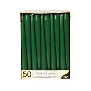 PAPSTAR Κεριά κολόνα 22 x 250 mm, σκούρο πράσινο, συσκευασία 50 τεμ. (17969)