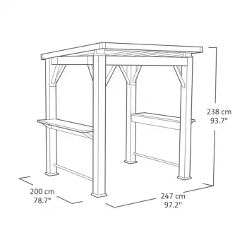 KETER Gazebo Grill 29213898 Σκληρή οροφή αλουμινίου κήπου pavilion