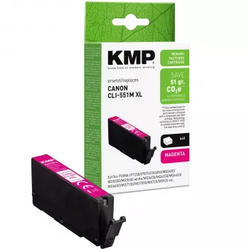 KMP συμβατό μελανοδοχείο Magenta XL για Canon CLI-551 M (6445B001)