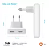 Fixed Slim 2xUSB-C Ταξιδιωτικός φορτιστής 65W GaN PD Λευκό