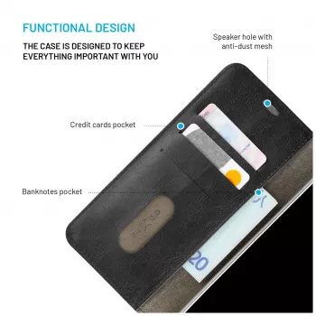 FIXED Opus Book Case για Xiaomi Redmi 15 4G/5G – Τεχνητό δέρμα, Μαύρο