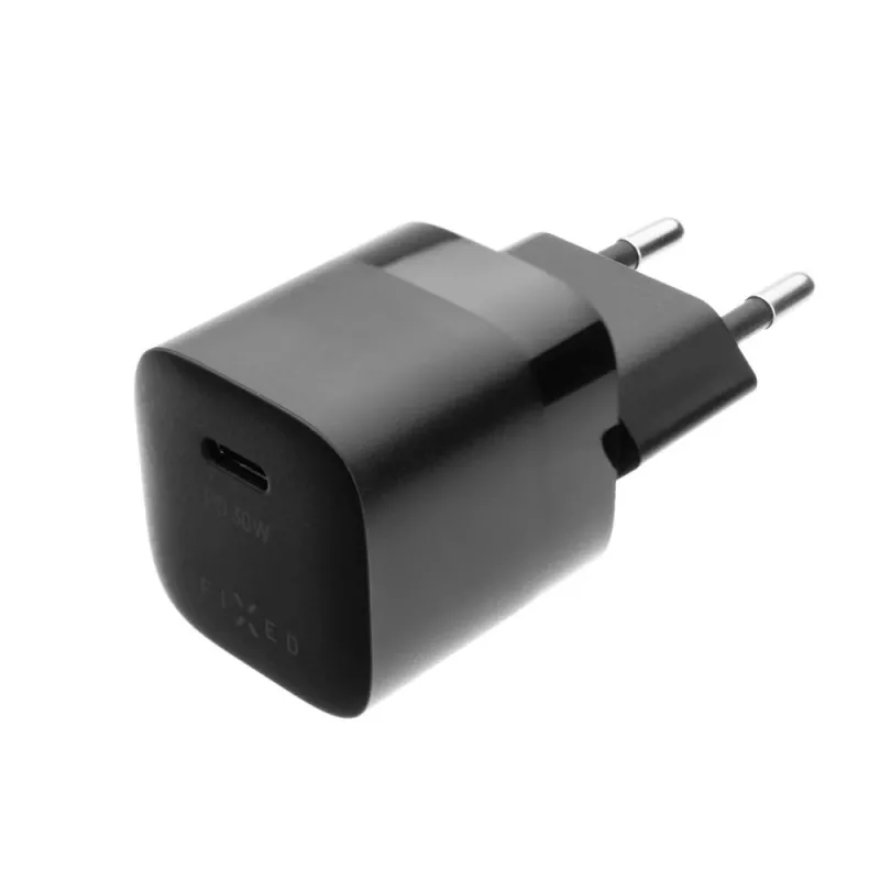 Fixed Mini Επιτοίχιος φορτιστής με έξοδο USB-C και υποστήριξη PD, 30W - Μαύρο FIXC30M-C-BK