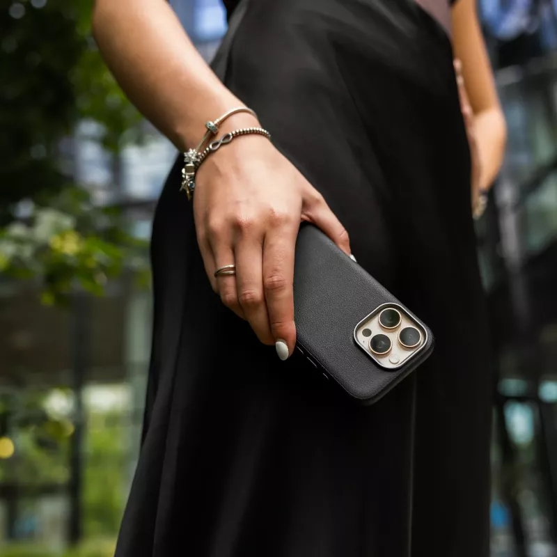 Fixed MagLeather Θήκη πλάτης για Apple iPhone 17 – Δέρμα, Μαύρο