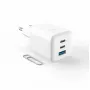 Fixed Mini Φορτιστής 2x USB-C και USB GaN 65W Λευκό