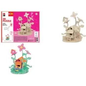 Marabu KiDS 3D Παζλ Σπίτι νεράιδας, 43 τεμαχίων ξύλινο σετ κατασκευής, προκομμένο κόντρα πλακέ, συναρμολόγηση με ένθεση - 1 τεμ. 0317000000010