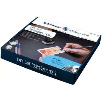 Schneider DIY Σετ ετικετών δώρου Λευκό με μαρκαδόρους μεταλλικούς χρυσού και ασημιού (ML85060902)