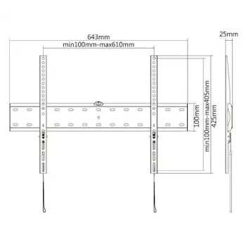 E+P WHS 106 Σταθερή επιτοίχια βάση TV για οθόνες 23-55 ιντσών έως 40 kg, VESA 75x75 έως 400x400, Μαύρο 0005625406