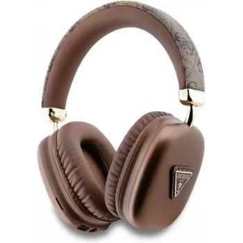 GUESS Ασύρματα ακουστικά over-ear Bluetooth 5.3 με 4G Triangle Logo, Καφέ