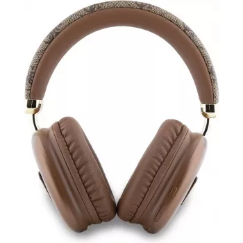 GUESS Ασύρματα ακουστικά over-ear Bluetooth 5.3 με 4G Triangle Logo, Καφέ