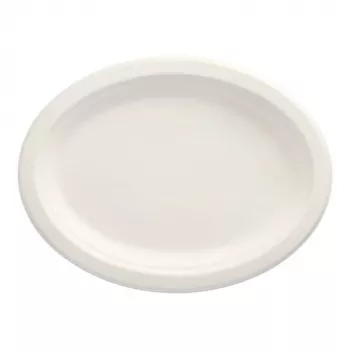 PAPSTAR pure Οβάλ πιάτα από ζαχαροκάλαμο 260 x 200 mm, 50 τεμ., κομποστοποιήσιμα, κατάλληλα για φούρνο μικροκυμάτων 89741