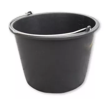 Bradas KTW16 16L Κουβάς PVC, Μαύρος, Στρογγυλός, με Μεταλλική Λαβή και Εσωτερική Κλίμακα