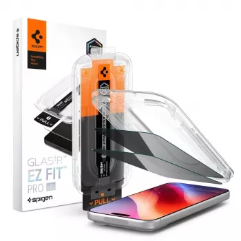 Spigen Glas.tR EZ Fit Pro HD Anti-Spy μεμβράνη προστασίας οθόνης από γυαλί tempered για iPhone 18 Pro (συσκευασία 2 τεμ.)