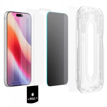 Spigen Glas.tR EZ Fit Pro HD Anti-Spy μεμβράνη προστασίας οθόνης από γυαλί tempered για iPhone 18 Pro (συσκευασία 2 τεμ.)