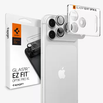 Spigen Optik Pro GLAS.TR EZ FIT προστασία φακού κάμερας για iPhone 18 Pro – Ασημί