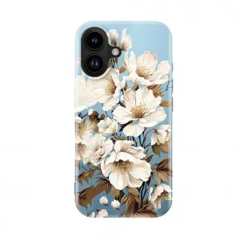 Evelatus Apple iPhone 16 Slim Shell με MagSafe – Custom Print Flower Blue