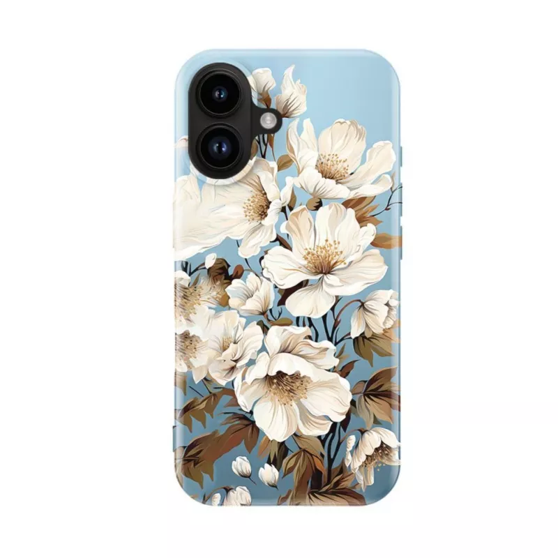 Evelatus Apple iPhone 16 Slim Shell με MagSafe – Custom Print Flower Blue