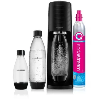 SodaStream Terra Megapack Μαύρο Συσκευή Ανθρακούχου Νερού με 3 Φιάλες και Quick Connect Φιάλη CO2