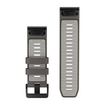 Garmin QuickFit 26 Λουράκια Ρολογιού, Pebble Grey/Silver Grey Σιλικόνη [010-14510-00]
