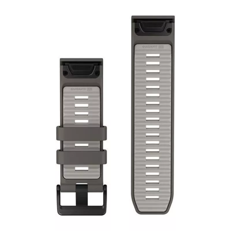 Garmin QuickFit 26 Λουράκια Ρολογιού, Pebble Grey/Silver Grey Σιλικόνη [010-14510-00]