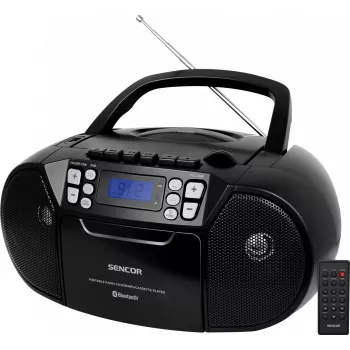 SENCOR SPT 3907B CD BT MP3 USB AUX φορητό CD player με Bluetooth και ραδιόφωνο FM, μαύρο