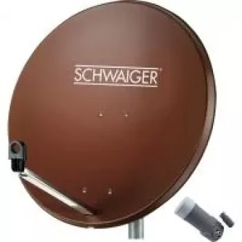 SCHWAIGER σετ δορυφορικής κεραίας 80 cm με Single LNB, κεραμιδί