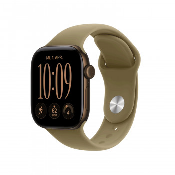 Apple Watch Series 12 GPS + Cellular 42mm θήκη αλουμινίου σκούρο μπρούντζο με αθλητικό λουράκι ελιά - S/M