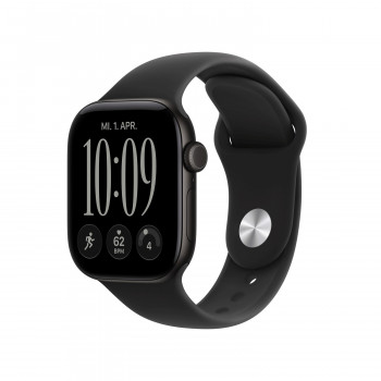 Apple Watch Series 12 GPS 42 mm θήκη αλουμινίου μαύρο με αθλητικό λουράκι μαύρο – S/M