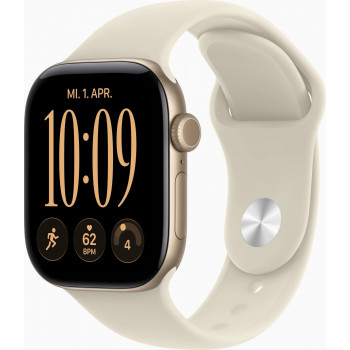 Apple Watch Series 12 GPS + Cellular 42 mm θήκη αλουμινίου χρυσό με αθλητικό λουράκι άμμος – S/M