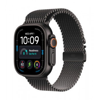 Apple Watch Ultra 4 GPS + Cellular 49mm θήκη τιτανίου μαύρη με μαύρο τιτανίου Milanaise Loop - M