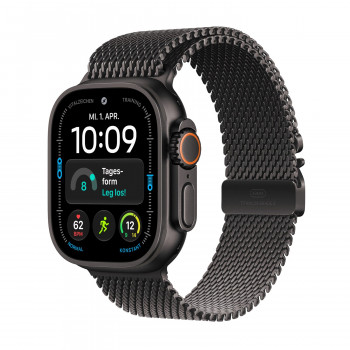 Apple Watch Ultra 4 GPS + Cellular 49mm θήκη τιτανίου μαύρη με μαύρο τιτανίου Milanaise Loop - M