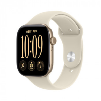 Apple Watch Series 12 GPS 42 mm θήκη αλουμινίου χρυσή με αθλητικό λουράκι άμμου – S/M