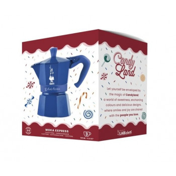 Bialetti Candyland Moka Express 3TZ χειροκίνητη καφετιέρα, 150 ml, μπλε