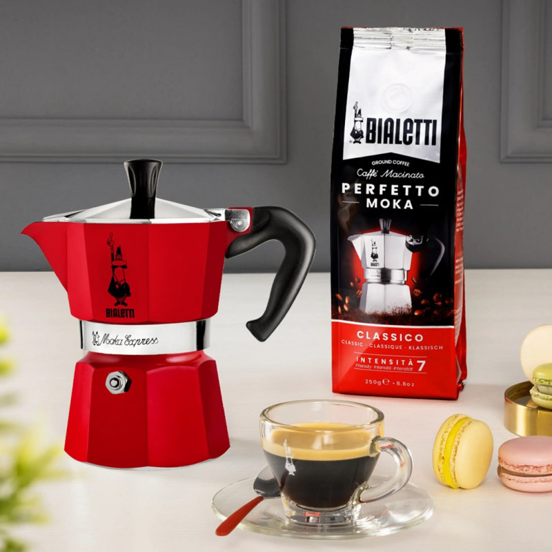 Bialetti Candyland Moka Express 3TZ χειροκίνητη καφετιέρα, 150 ml, κόκκινο